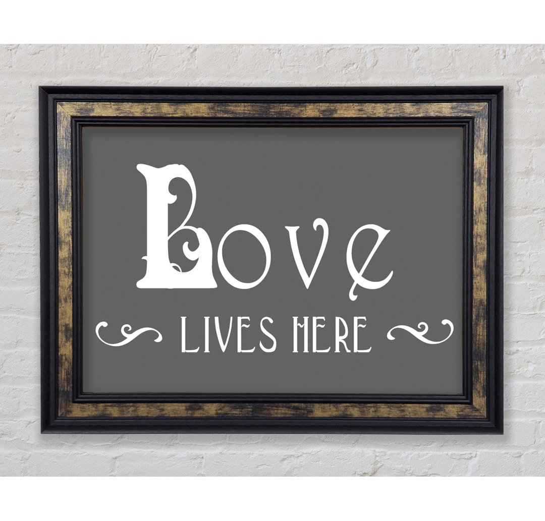 Love Lives Here Vines Grau - Druck