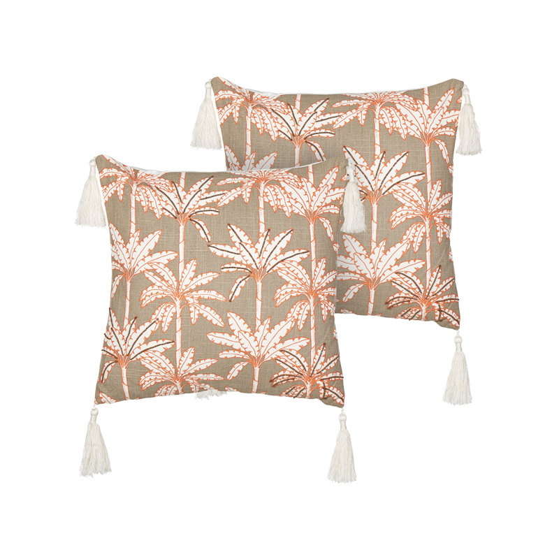 Alven Floral Beige Square Cushion