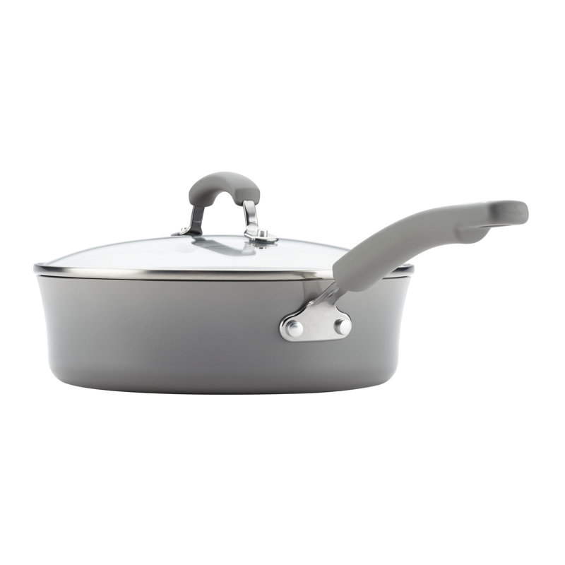 Gray 14-Piece Nonstick Aluminum Cookware Set with Enamel Finish