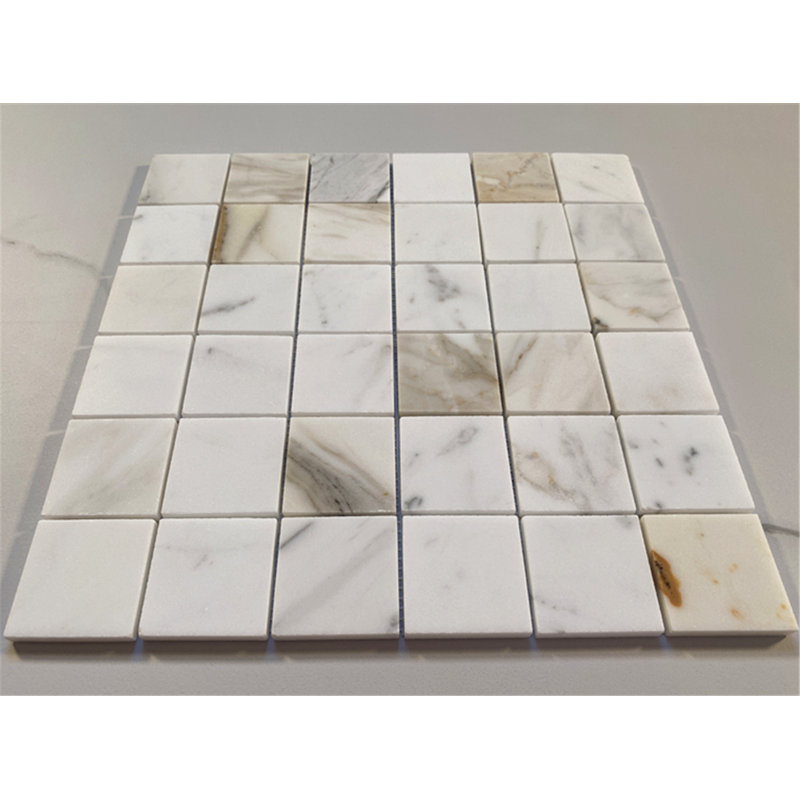 Calacatta 12" x 12" Marble Mosaic Tile, LIght Gray