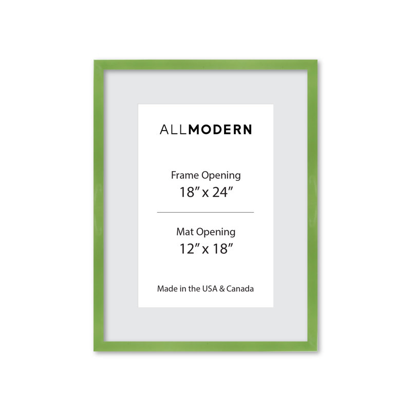 Cadre photo en bois massif Willin, L 19,75 po x H 25,75 po, Lime fraîche