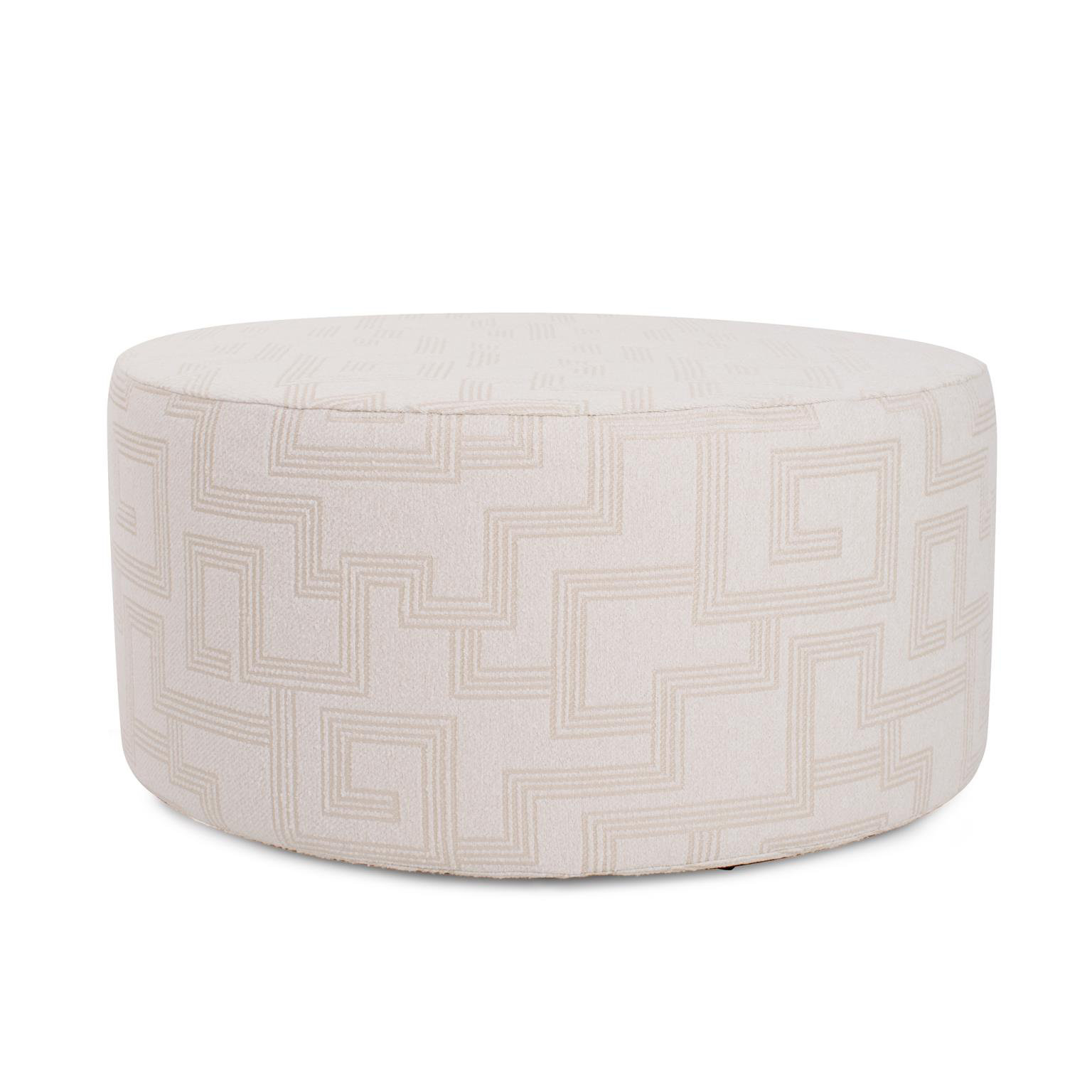 Hokku Designs Indoor/Outdoor Universal Round Ottoman Syros Natural ...