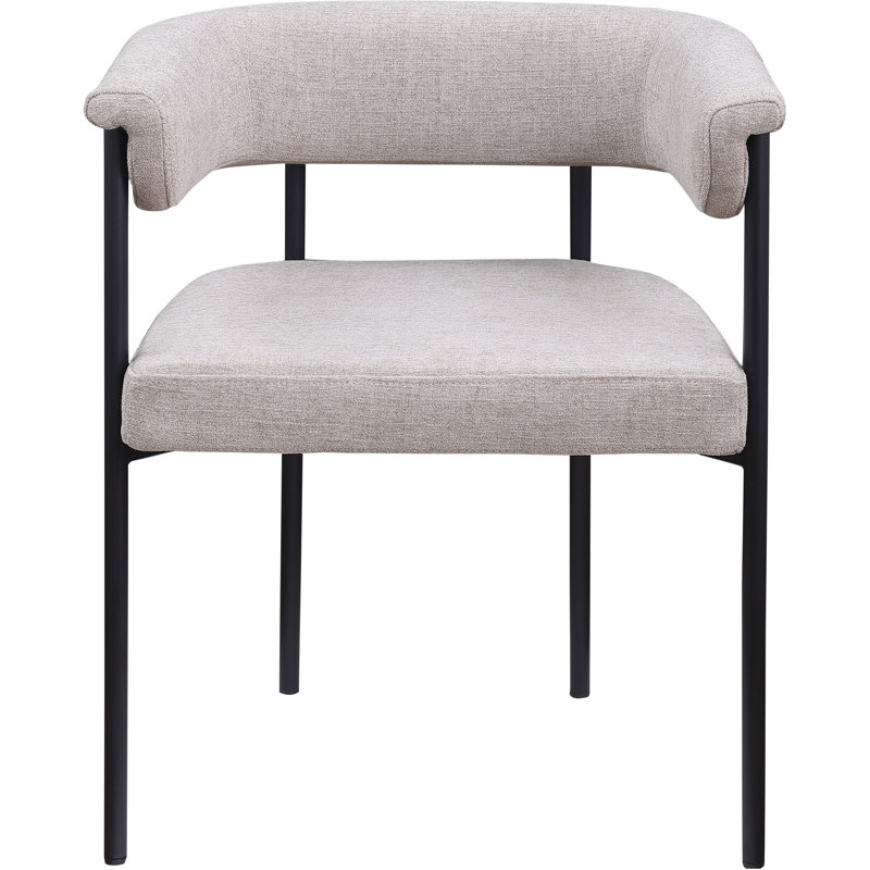 Chaise de salle à manger Malin, Tissu taupe texturé en lin