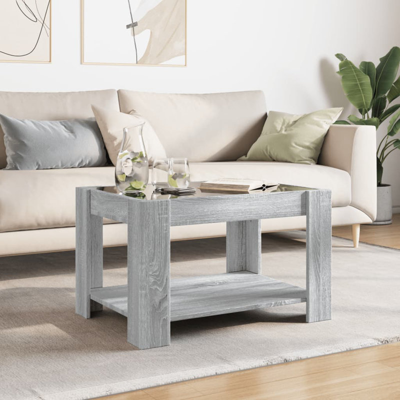 Dalvin Coffee Table with Storage, 45cm H x 73cm L x 53cm W, Grey Sonoma