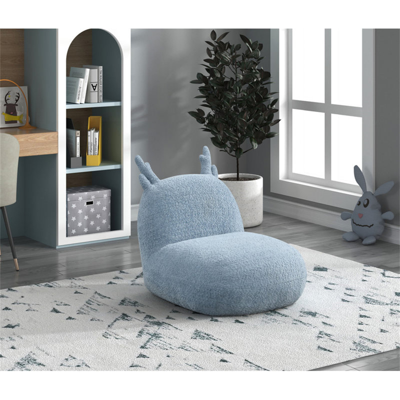 Westino 21.5"W Blue Chenille Deer-Shaped Kids Chair, Blue
