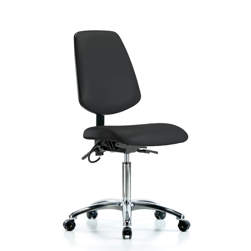 Damian Task Chair, Black, Casters, Included