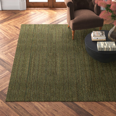 Abisai Green Hand-Woven Jute Rug