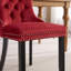 2 pièces de chaises de salle à manger rembourrées en velours, bourgogne. Style élégant, coussin éponge à rebond élevé, base en bois massif Classic 2, siège confortable, pieds-240074594