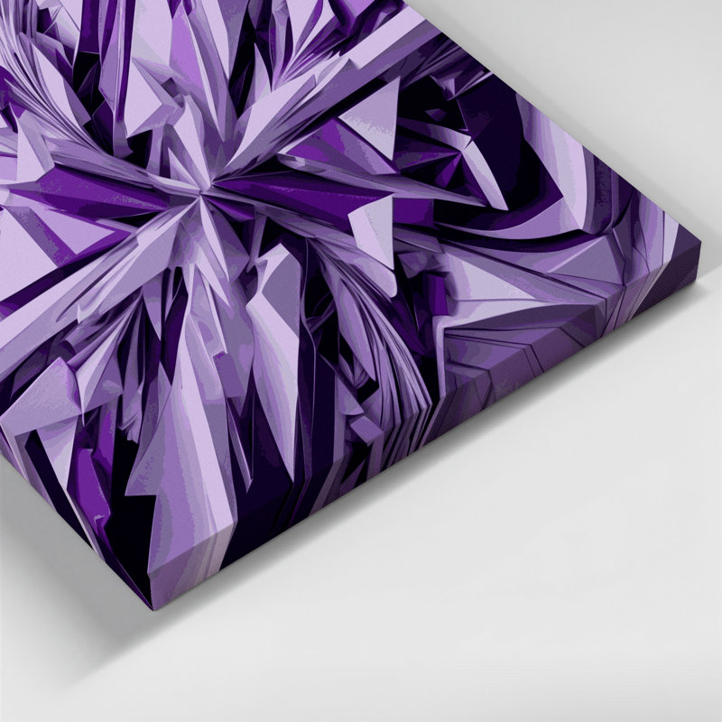 «Geometric Abstraction 34», art mural sur toile mauve, H 12 po x l 12 po