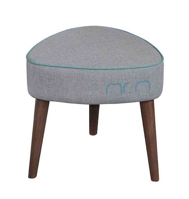 Solid + Manufactured Wood Accent Stool, Grey/Blue