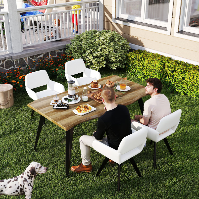 5-Piece Dining Set with Swivel Upholstered Chairs and Rectangular Table - 2 Color Options for Kitchen Dining Room, Beige