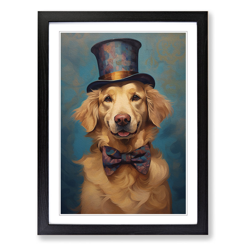 Golden Retriever Dadaism Art - Framed Print, 34cm H x 25cm W x 2cm D