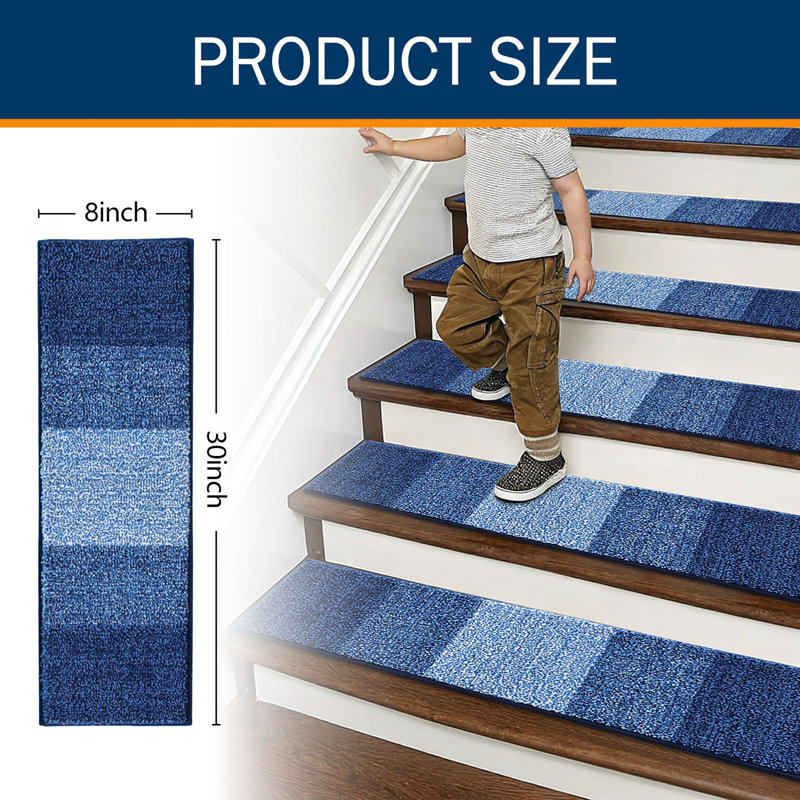 Tapis d'escalier antidérapants 15PCS, Marine