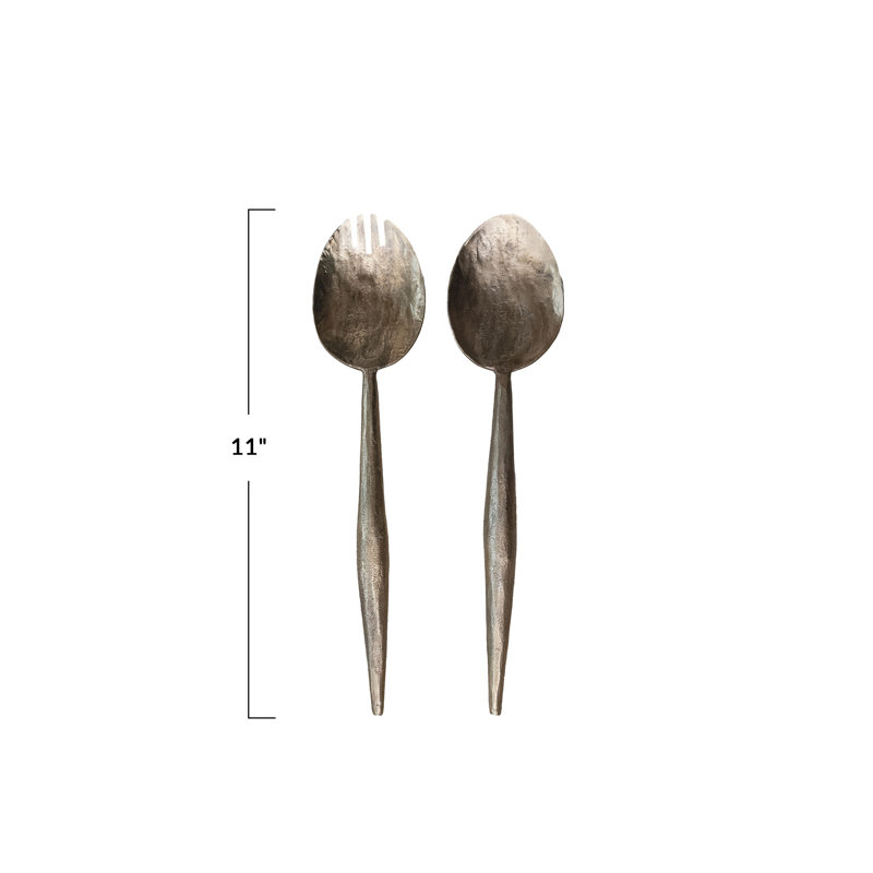 Forged Salad Server Set, Electroplated Finish