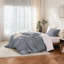 Ensemble de housse de couette 100% coton lavé Solayne avec texture de faux chanvre, couleur unie, fermeture à glissière et attaches de coin-111685185-111685165