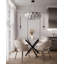 Cihan Glass Top Metal Base Dining Table