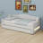 Twin XL Upholstered Daybed With Trundle & LED Belt, Linen Tufted Day Bed For Living Room, Bedroom-524686259