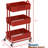 Simple Houseware 3-Tier Heavy Duty Metal Utility Rolling Cart, Red