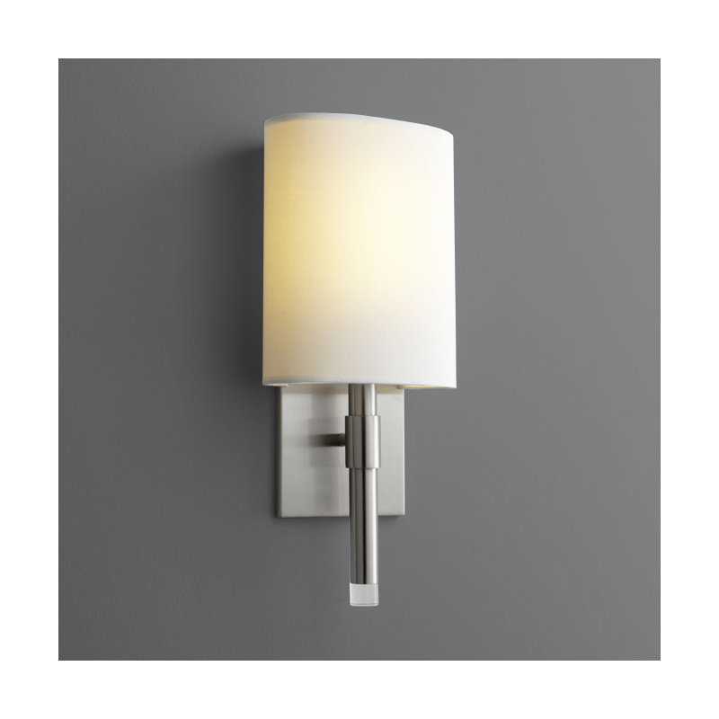 Appliquee à bras 1 lumière del Flovilla, Nickel satiné, Blanc