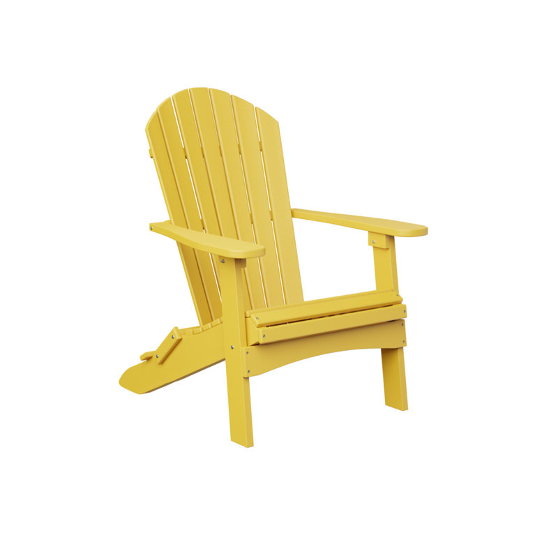 Berlin Gardens Comfo Back Folding Adirondack Chair, Sunburst Yellow