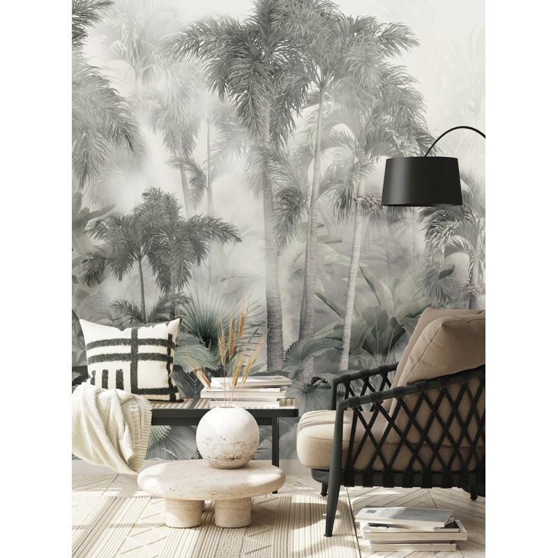 Misty Jungle Forest Wall Mural, 2' L x 96" W