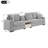 Modern Grey Modular Sofas, Chenille 3-seater With Storage Armrest & Console