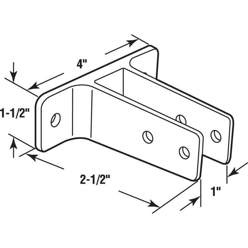 Prime-Line Two Ear Wall Bracket, For 1 in. Panels, Zinc Alloy, Chrome Plated Finish (Single Pack)
