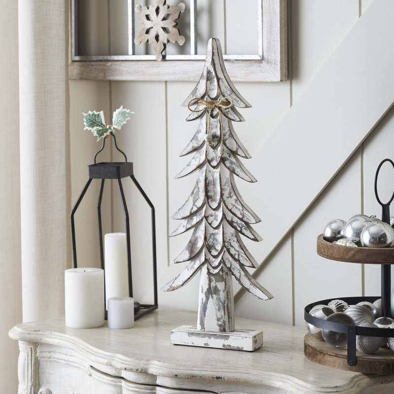 Arbre en bois blanc vieilli Timber Tidings, H 21 po x l 8,5 po x P 2 po