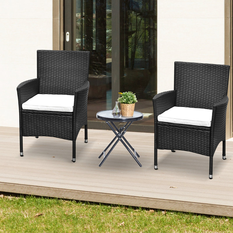 2Pcs Dining Chairs, With Cushions & Slip Foot, For Garden, Patio, Lawn, Dark Coffee, Craftsmanship Backyard, Robust Design