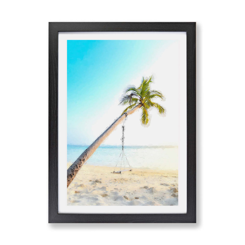 Palm Tree in Bali - Framed Print, Black, 33cm H x 45cm W x 2cm D