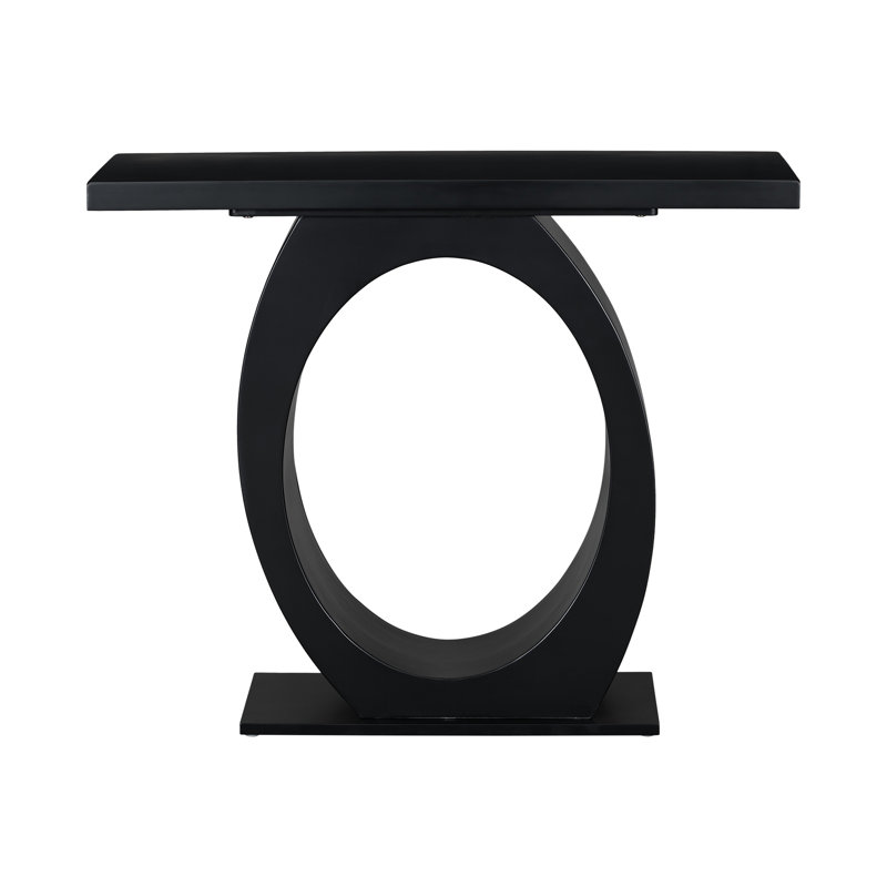 Console en forme d'œuf, style moderne. Noir + maison. 40,47 po Profondeur: 15,26 po de largeur, 33,37 po de hauteur. Stable et polyvalente pour la table de chambre à coucher. , D, W, H. Stabilité supérieure renforcée