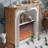 Burlywood + White Manufactured Wood Freestanding Fireplace