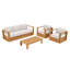 Ensemble de conversation pour patio en bois d'eucalyptus massif 5 personnes Emmett