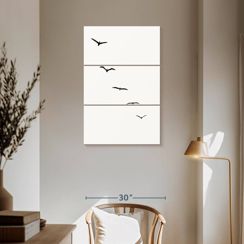 Brampt cinq oiseaux, H 57 po x l 36 po