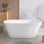 63'' x 29.5'' Freestanding Soaking Acrylic Bathtub