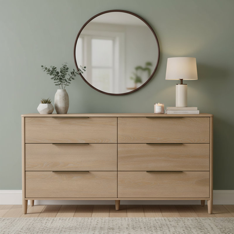 Lylie 6-Drawer Oak Dresser, Sand