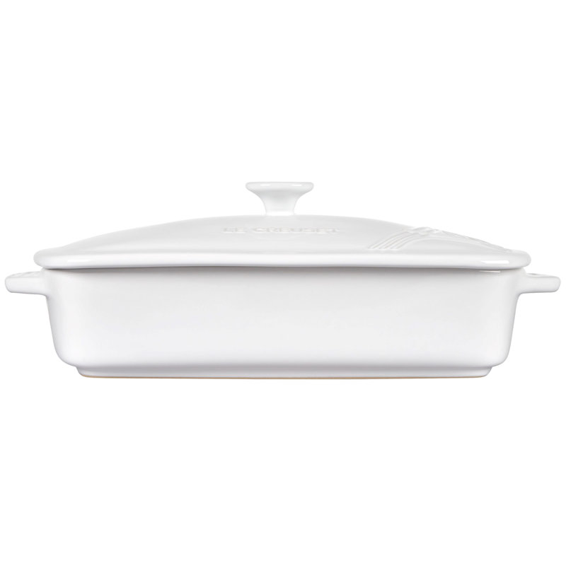 Le Creuset Stoneware 3.5 Qt Rectangular Casserole with Lid, White