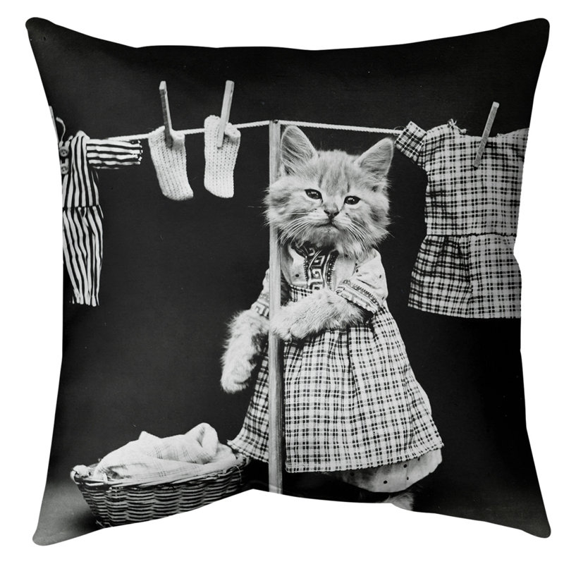 Coussin de sol pour chaton rétro à lessive-standard, 30 po x 30 po