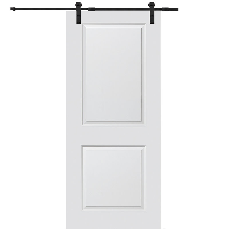 Porte de grange intérieure moulée avec quincaillerie d'installation, 36 po x 84 po, Noir mat