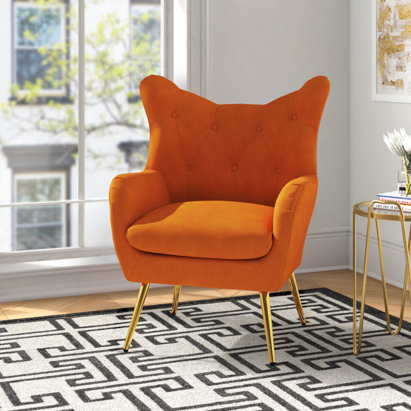 Willa Arlo Interiors Dowdle Velvet Wingback Chair & Reviews | Wayfair