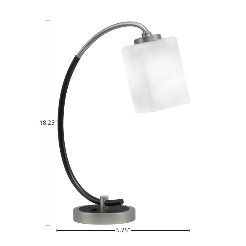 Lampe de bureau en acier inoxydable Jariya, Blanc, Graphite / noir mat