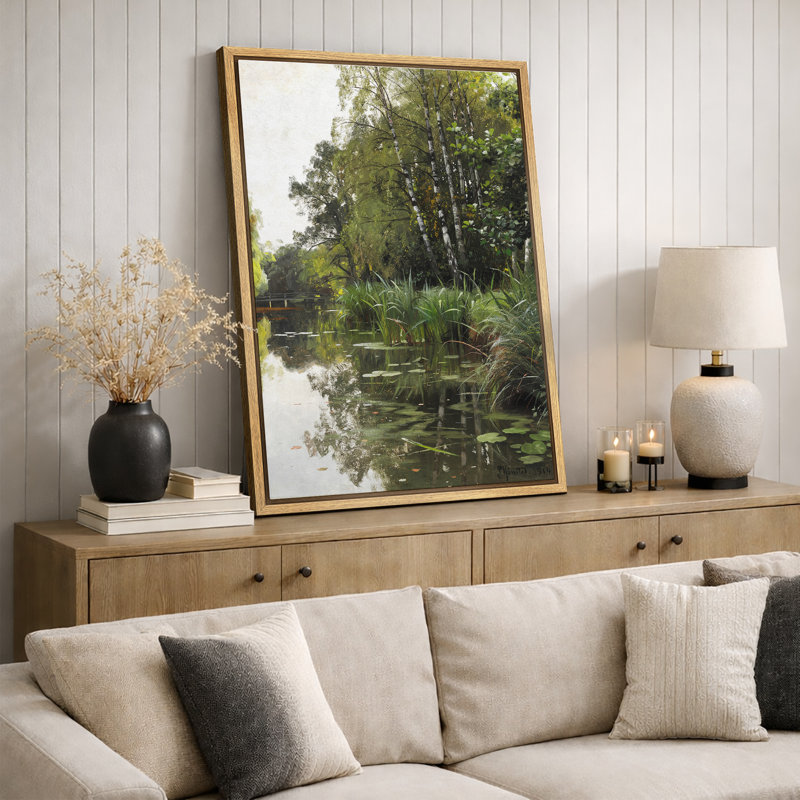 Misty Lakeside, H 24 po x l 16 po x P 1,5 po, Cadre flottant naturel