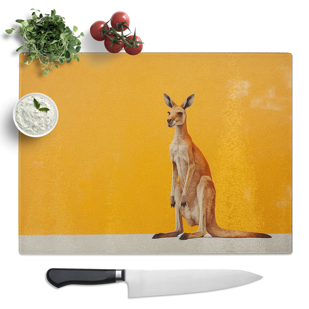 Kangaroo Minimalism No.2  Glass Chopping Board