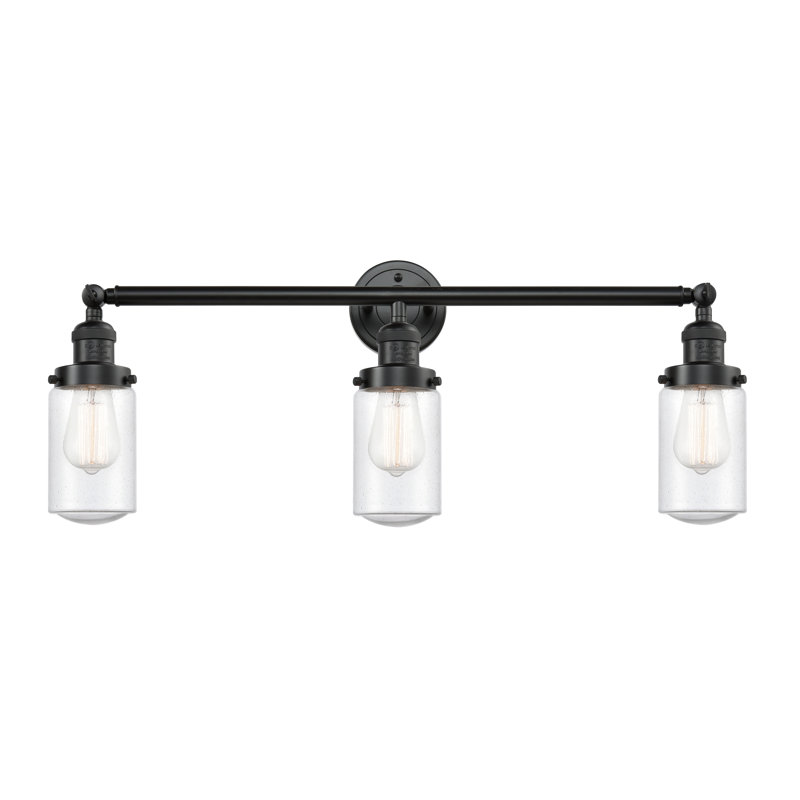 Saroyan 3 - Light Dimmable Vanity Light, Seedy, 6 Watt Vinage LED Bulb, Oil Rubbed Bronze