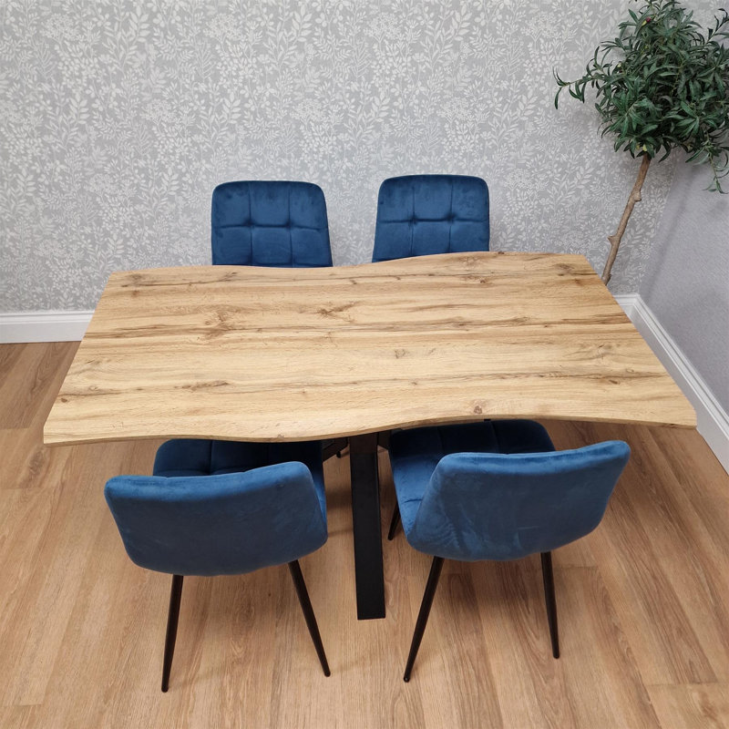 4 - Person Dining Set, Blue, 75cm H x 140cm W x 80cm D