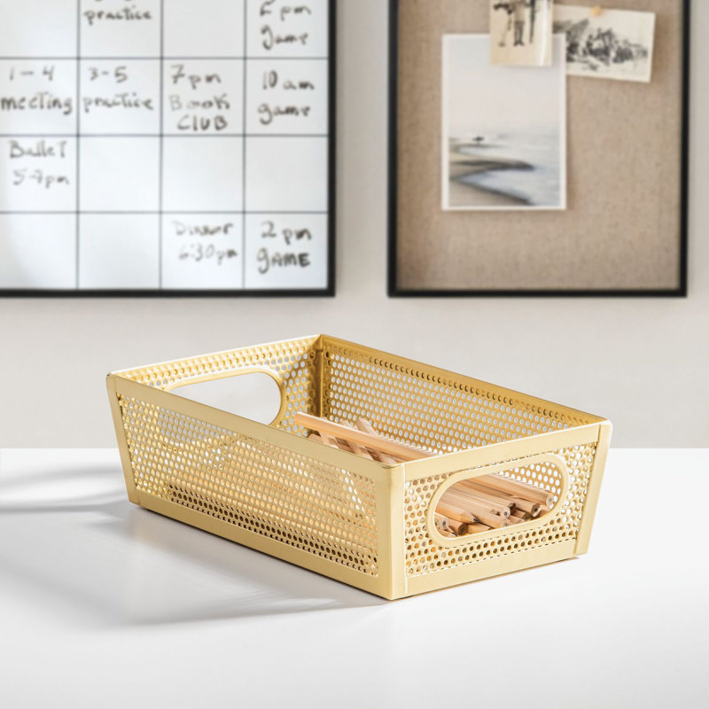 10x6x3 Perforated Bin, PC Soft Brass