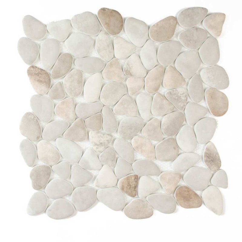 Huron Glass Pebbles Mosaic Tile, Earth Mix
