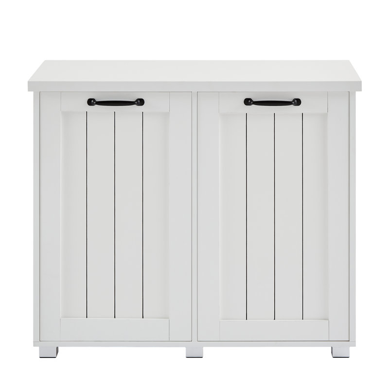 Armoire de trieur de linge à deux compartiments inclinable