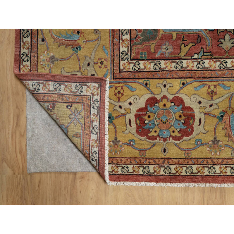 Tapis oriental rouge en laine noué à la main 10 pi 1 po x 14 pi 2 po - MOA10291402