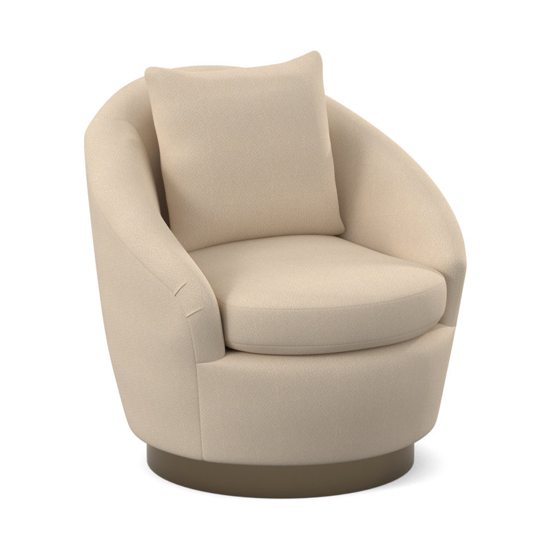 Lumen Swivel Barrel Chair, Filigree Ivory 100% Polyester